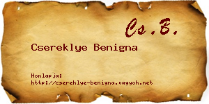 Csereklye Benigna névjegykártya